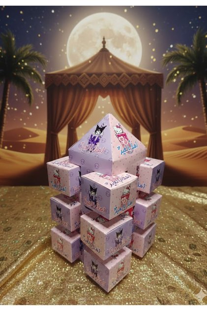 Eid sweets and party favor packaging boxes - innovative (Kitty & Krummy) design - 12 boxes