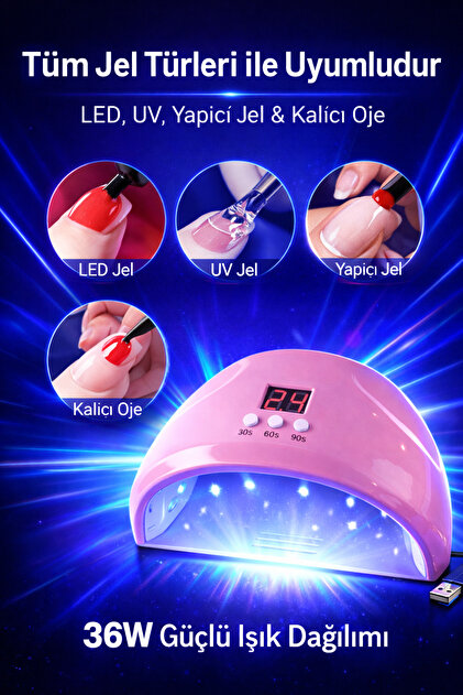 Uniquem 36W UV LED Oje Kurutucu Jel Cila Kurutma Lambası 30-60 Uniquem 36W UV LED Oje Kurutucu Jel Cila Kurutma Lambası 30-60