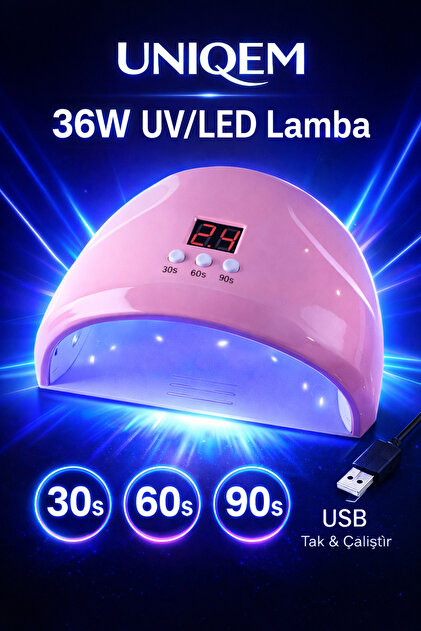 Uniquem 36W UV LED Oje Kurutucu Jel Cila Kurutma Lambası 30-60