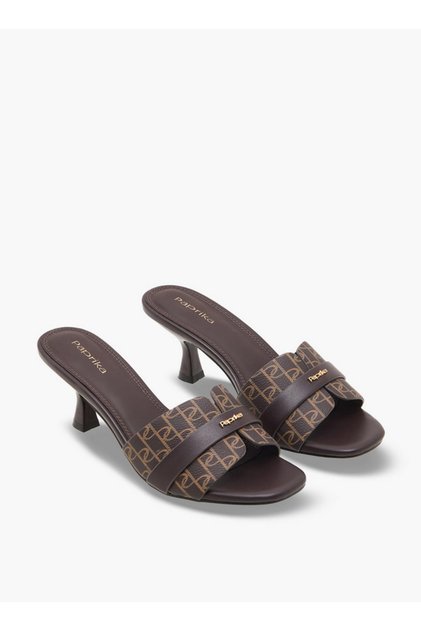 Women Monogram Print Slip-On Sandals