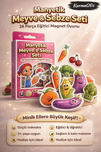 KarmaOfis Elif'in Düşleri Manyetik Magnet Seti 26 Parça – Eğitici