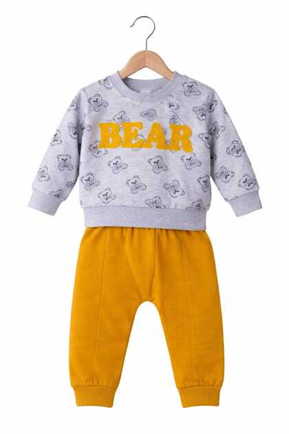 Printed Embroidered Cotton 2-Piece Baby Kids Tracksuit Set