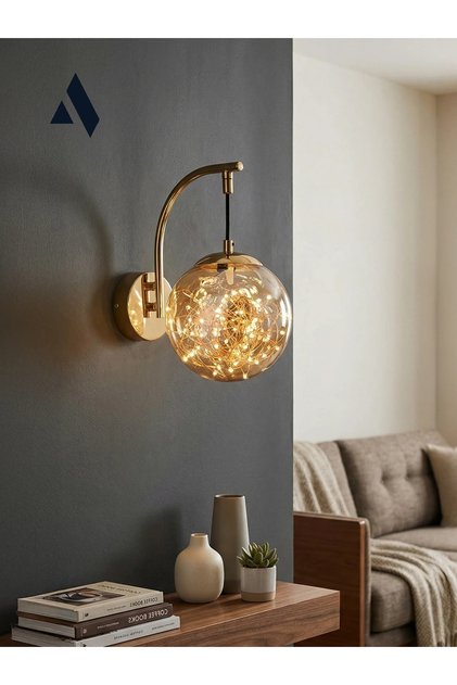 Glow Cam Peri LED Aplik – Gold & Gümüş Gövde, Dekoratif Duvar Aydınlatma