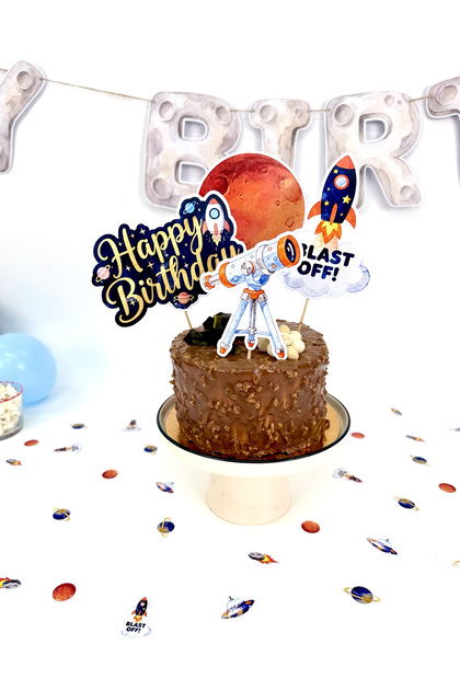 Space Theme Cake Topper - Space Mission Concept Cake Topper