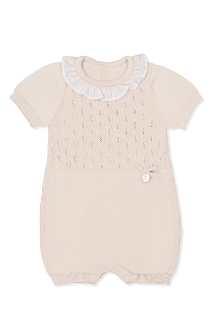 Tri̇ko Golf Jumpsuit (Burgu Pattern) Ecru