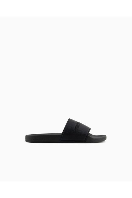 Men's Textured Logo Design Comfortable Sole Indigo Slippers Xm002887 Af22832-Uc001