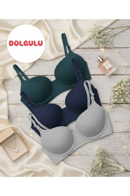 Women's Padded 3-Piece Bra with Underwire for Comfortable Daily Use