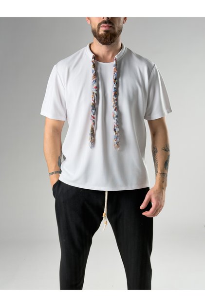 Ethno Scarf White Men's T-Shirt Coc2851