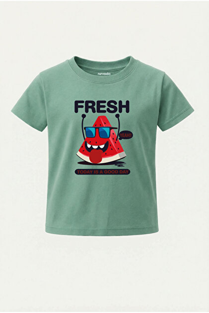 nirvoda Çocuk Tişört Fresh Karpuz Baskılı Çocuk Tshirt - Fiyatı