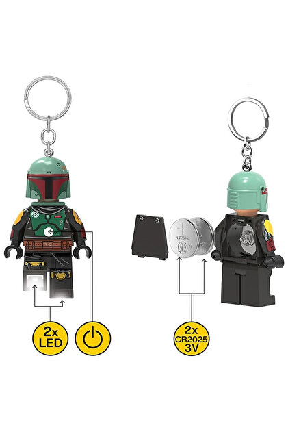 LEGO KE188H Star Wars Boba Fett LED Işıklı Anahtarlık 7,6 cm Çanta