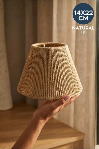 Natural İp El Yapımı Abajur Başlığı