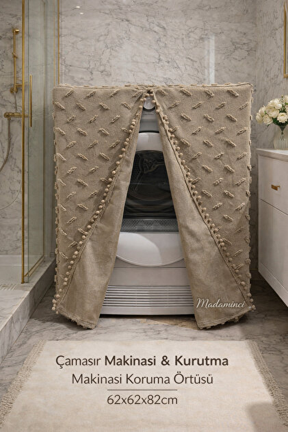 Çamaşır & Kurutma Makinesi Kılıfı Toz Geçirmez Koruyucu Örtü 62x62x82 cm