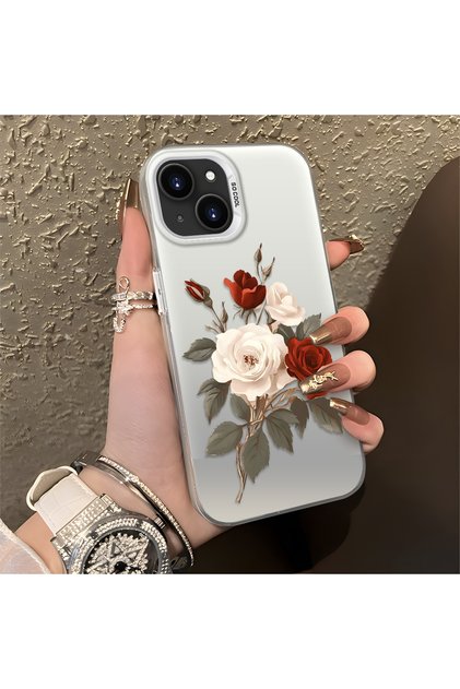 iPhone 12 Pro Max Compatible Luxury Rose Pattern High Quality Phone Case