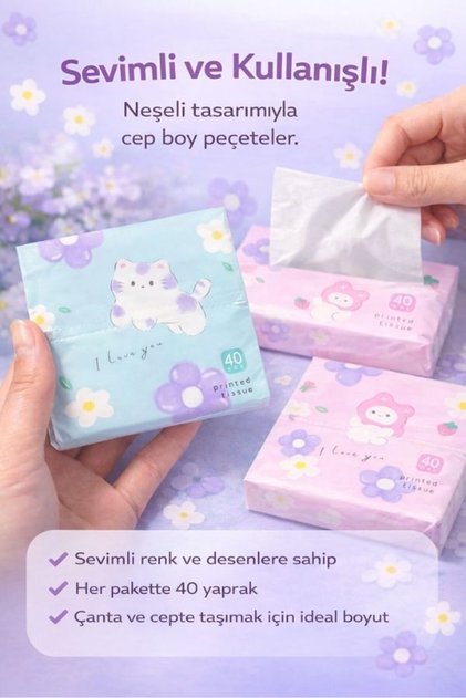 Neşeli Tasarım İle Cep Boy Peçete