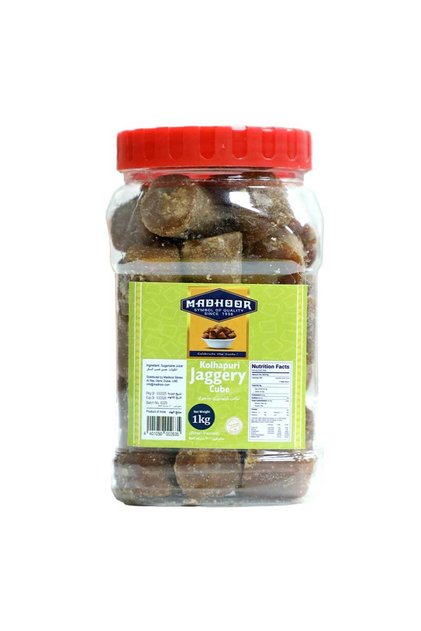 Jaggery Natural Organic Sugarcane Soft Cubes Counter Jar (1kg)