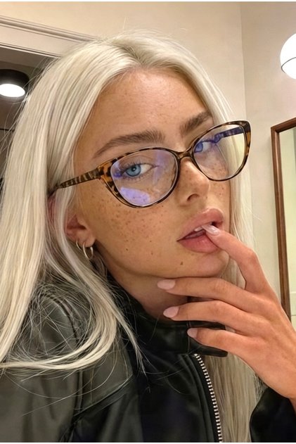 Narni̇ Lightweight Cat Eye Leopard Frame Blue Light Protective Transparent Screen Glasses