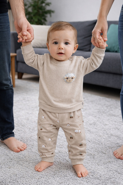 100% Cotton Unisex Lamb Emblem Set of 2 3-9 Months