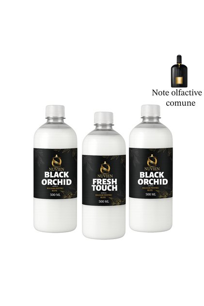 Set 3 Balsam concentrat pentru Rufe, 3x500ml, 2x arome inspirate din Black Orchid 1x fresh touch