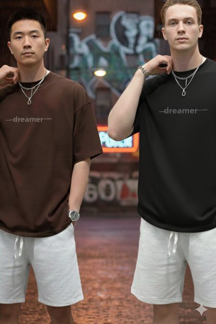 2-Pack Dreamer Printed Oversize Tshirt