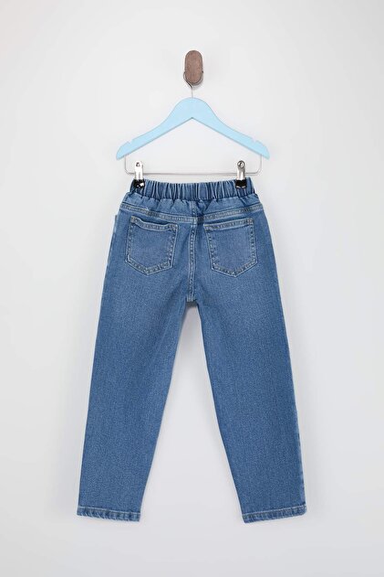 TRENDYOLKIDS Blue Elastic Waist Boys' 23 April Denim Trousers