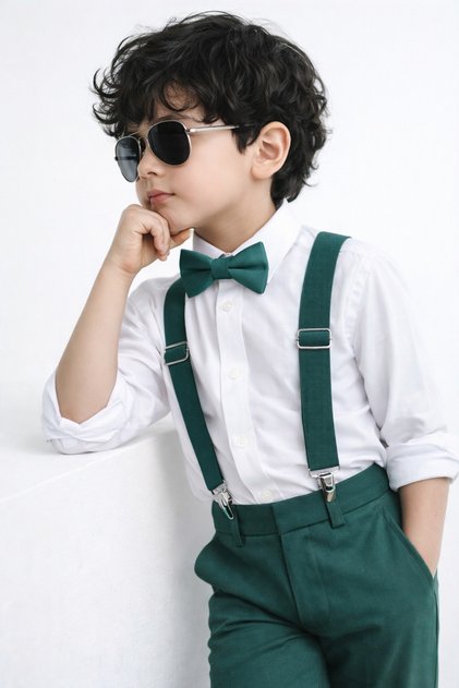 Children's Trouser Hanger + Bow Tie Set + Stretchy 1-12 Years Old