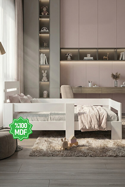 Ninnimo Newmod Touch 90x190 Yatak Uyumlu Beyaz Mdf Karyola