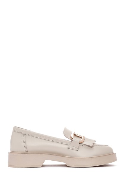 Women's Cream Tassel Genuine Leather Casual Shoes Casual Daily Shoes 25Sfd220018
