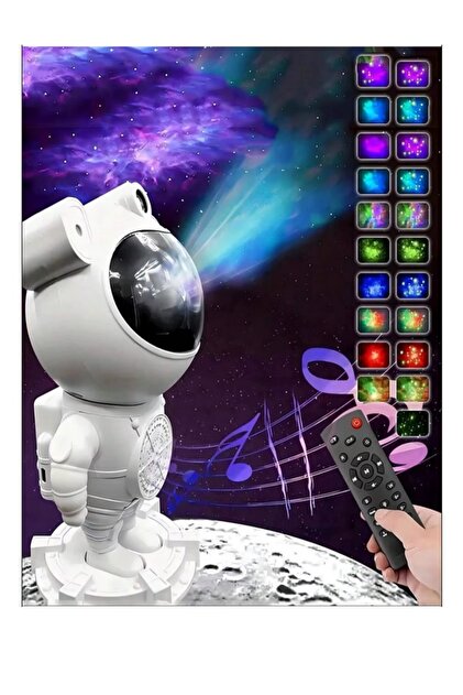 Torima Astronot Bluetooth Hoparlör Müzik Çalarlı Kumandalı Gece