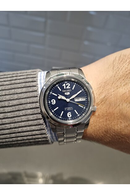 Seiko SEİKO 5- OTOMATİK Lacivert Kadran Takvimli Çelik Bilezik 3