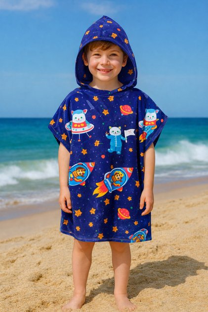 Children's Poncho Beach Towel - Sea Towel