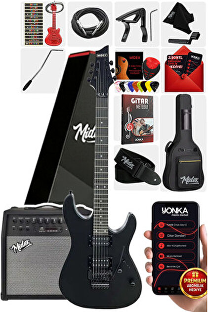 Midex Grx-300-bag Profesyonel Elektro Gitar Seti Akçaağaç