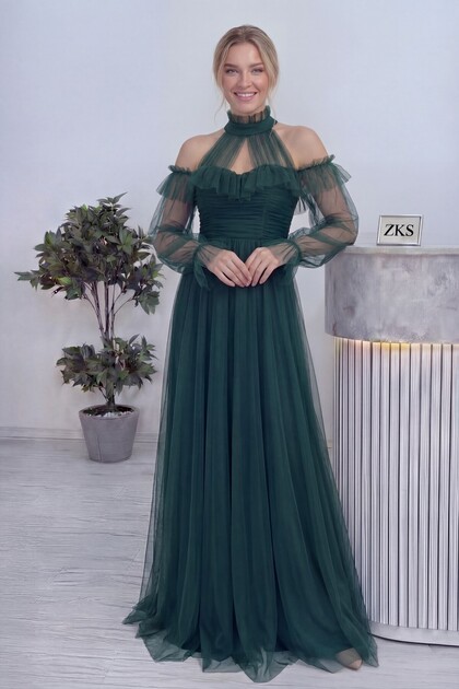 plus size green tulle dress Zapaka Women Green Long Plus Size Prom Dress A Line Spaghetti Straps Formal Dress with Criss Cross Back, Green / US18W main image 0