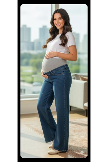 FDN LİKRALI JEAN HAMİLE PANTOLONU AYARLANABİLİR BEL TASARIMI