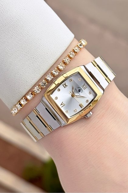 Gold Metallic Color 2 Years Warranty 23.5 mm Women's Wristwatch and Bracelet