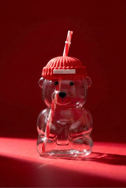 Capone Barista borosilikat pipetli bardak kırmızı , 580 ml