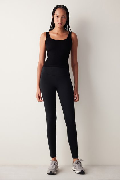 Black Square Collar Seamless Top