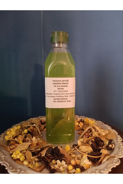 El Yapımı Doğal Fermente Filtre Edilmemiş Enginar Sirkesi 500 ml