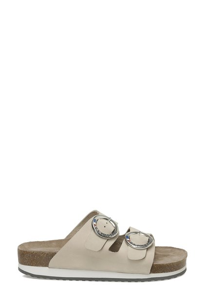 Plain Nu 5Fx Beige Women's Cork Slippers