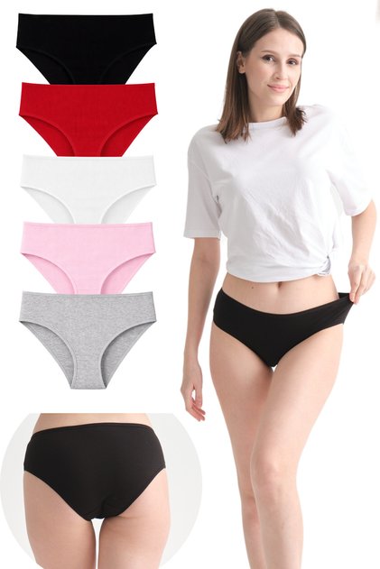 Women's Colorful 5-Pack Bato / Hipster Slip Panties