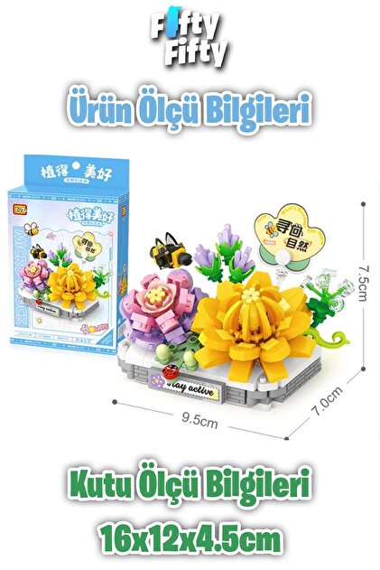 Vagonlife LOZ Micro Block Serisi Sevimli Çiçek 390 Parça Oyuncak