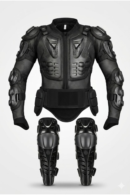 AMOS IN-CROWD Motorcycle club 6体セット ax7 Motosiklet Üst & Alt Vücut Koruma Seti-Body Armor + Knee Armor