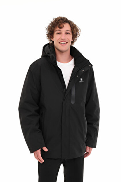 Jack & Jones JJEKEEN PARKA SN Kapüşonlu Regular Fit Siyah Erkek