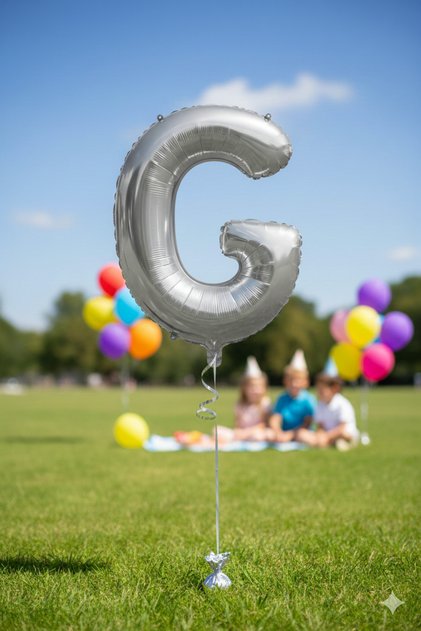 Silver Gray Foil Balloon Letter g 40" Inch 100 cm