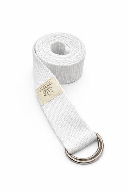 Natural Organic Cotton Yoga Pilates Belt White Color 200 cm 5 cm En Yoga Belt