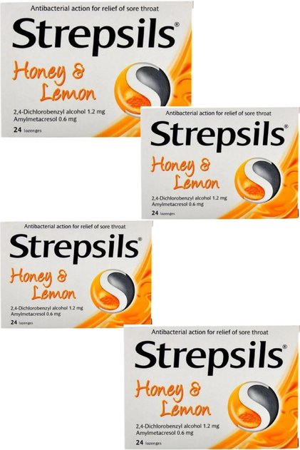 Strepsils Honey & Lemon 24 Pastil | Bal ve Limon Aromalı X4