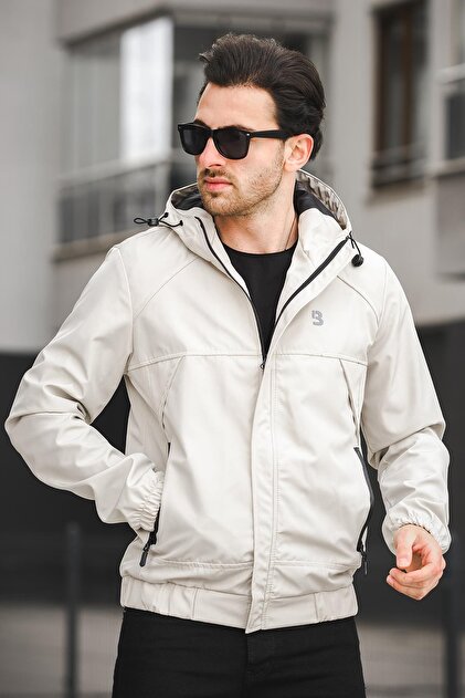 Bailey Water Resistant Slim Fit Men's Hooded Seasonal Coat Raincoat