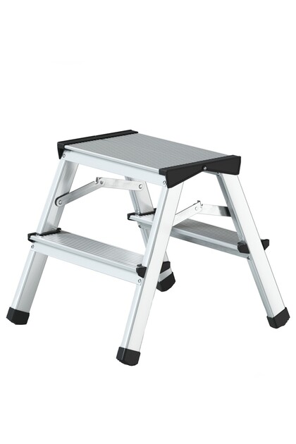 Scara dubla din aluminiu 2x2 trepte, inaltime 0.39 m, fabricata in UE