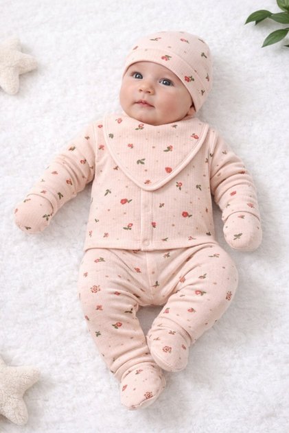 Newborn Baby Patterned 5 Piece Hospital Discharge Set Baby Girl Baby Boy Newborn
