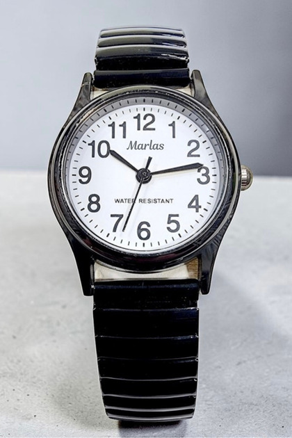 Retro Design with Spring Cord, Vintage Design, Classic, Black Color Wristwatch