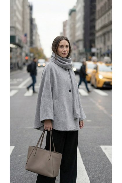 WOOL SCARF MELTON COAT